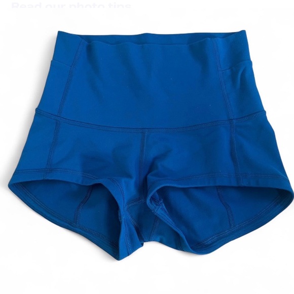 Lululemon Womens 4 Wunder Short Shorts 2" Full-On Luon Harbor Blue Yoga Athletic - Picture 4 of 6